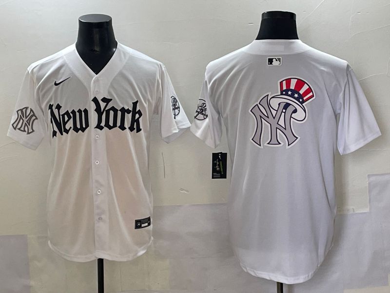 Men 2025 New York Yankees Blank White Five generations Joint Name Nike MLB Jersey style 73